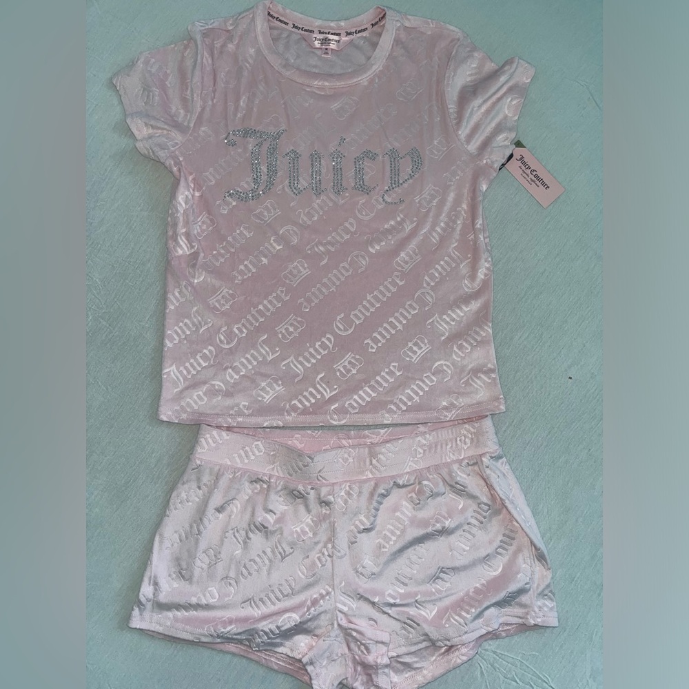 Baby Pink Velvet Juicy Couture Pajama Set